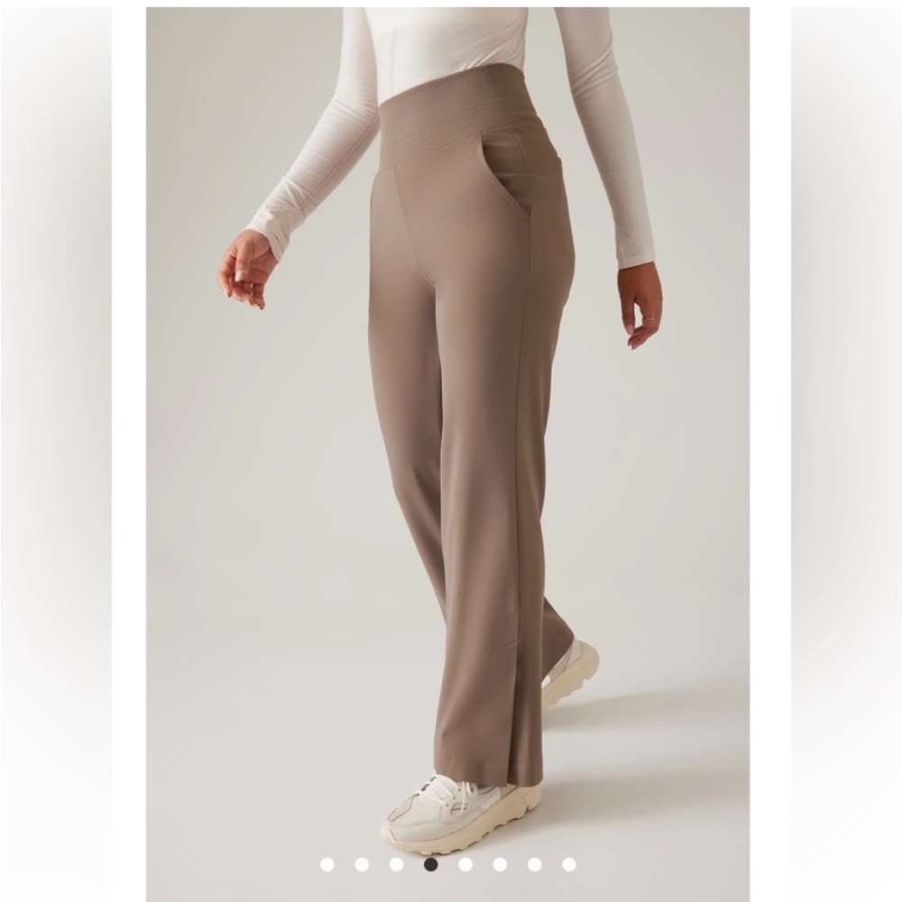 ATHLETA VENICE FLARE PANT PYRITE BROWN - MEDIUM PETITE NWT
